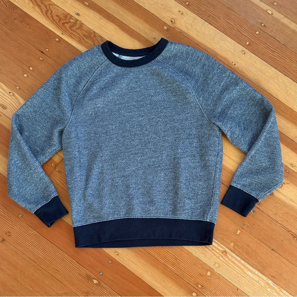 J Crew Authentic Fleece Blue Pullover Sweatshirt Large